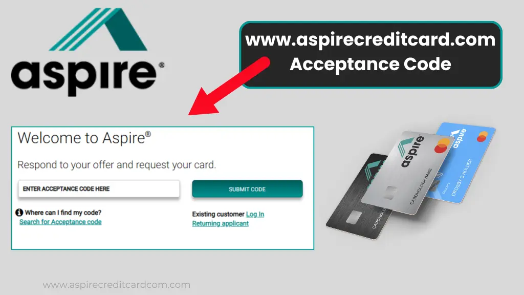 Enter www.aspirecreditcard.com Acceptance Code